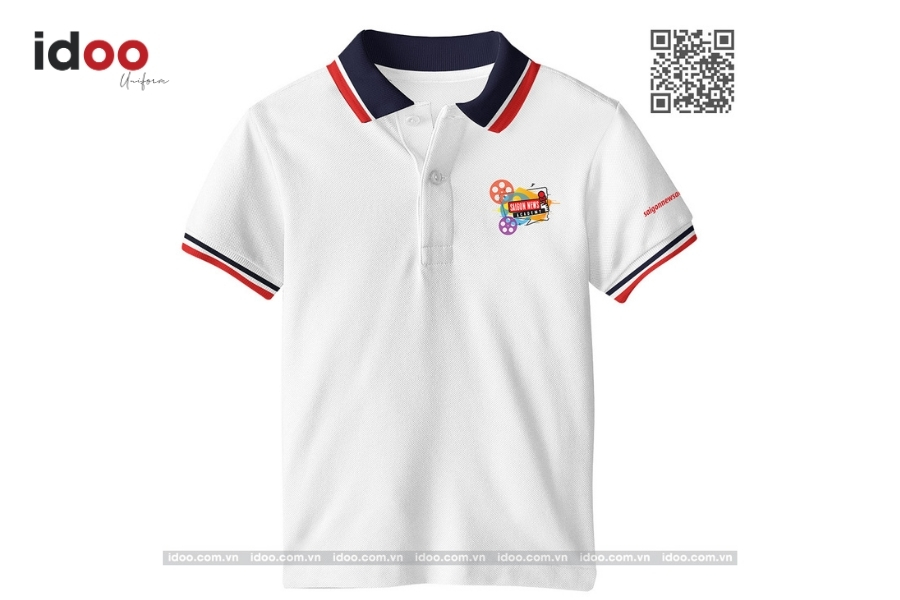 Mẫu áo thun polo đồng phục trắng