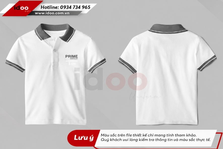 Mẫu áo thun polo đồng phục trắng