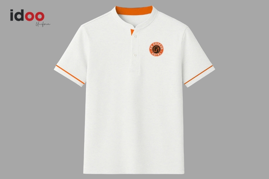 Mẫu áo thun polo đồng phục trắng