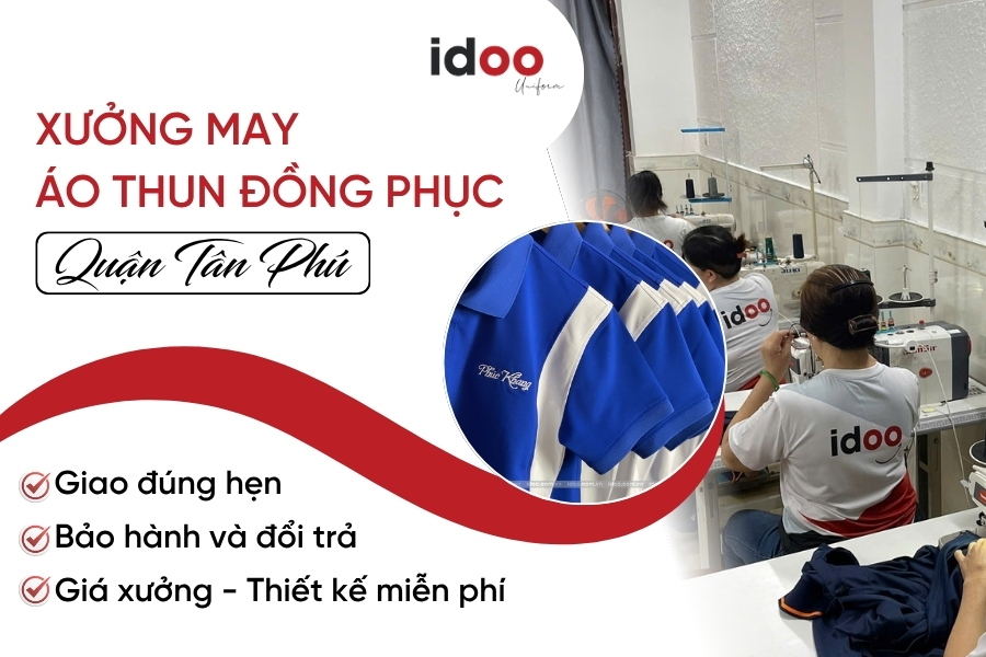 Xưởng may áo thun đồng phục quận Tân Phú Uy tín - Thiết kế miễn phí