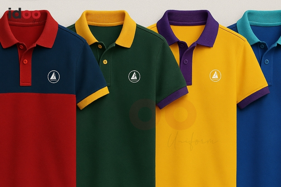 Mẫu áo thun đồng phục cổ trụ