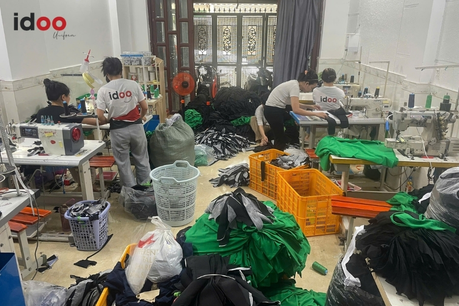 Quy trình đặt may và in áo thun đồng phục quận 8 tại IDOO