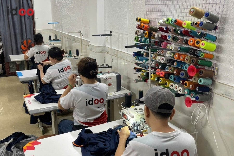 Quy trình may đồng phục cao cấp tại quận 8 của IDOO Uniform