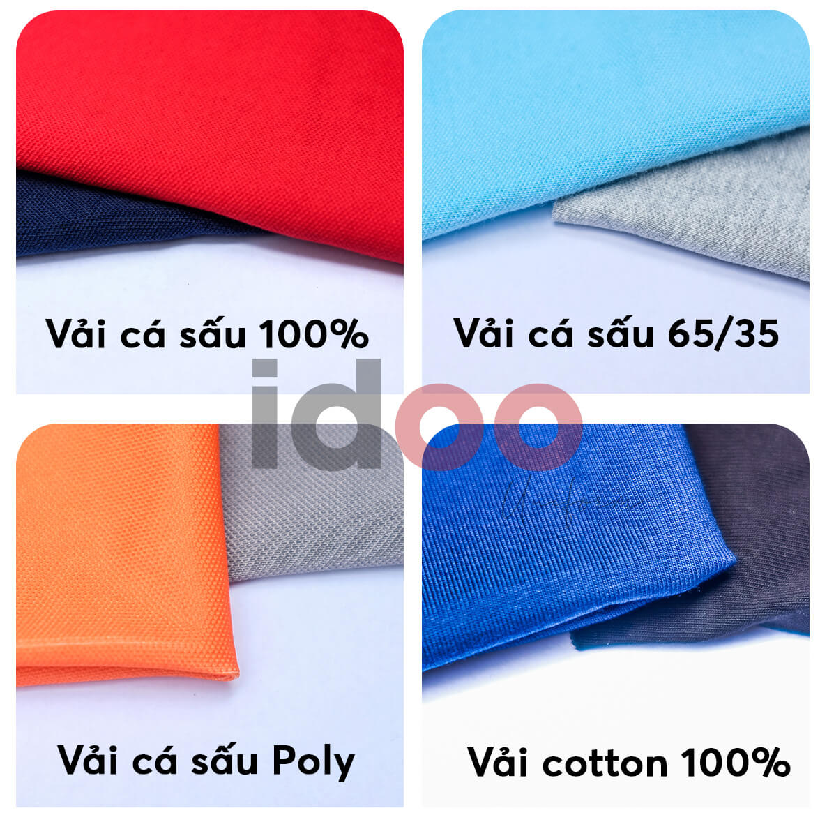 Một số chất liệu vải tại Idoo Uniform