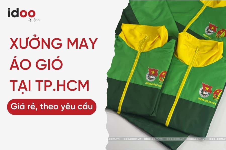 Xưởng may áo gió đồng phục Giá rẻ - In và thiết kế theo yêu cầu